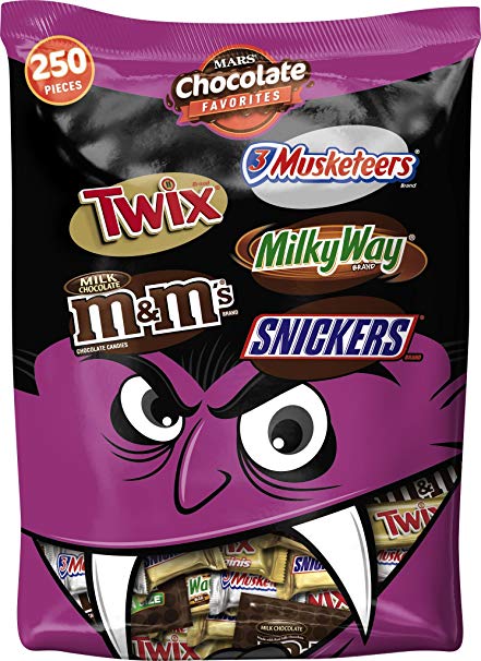 M&M's MARS Chocolate Favorites Halloween Candy Bars 250 Piece Variety Mix, 96.2 Ounce