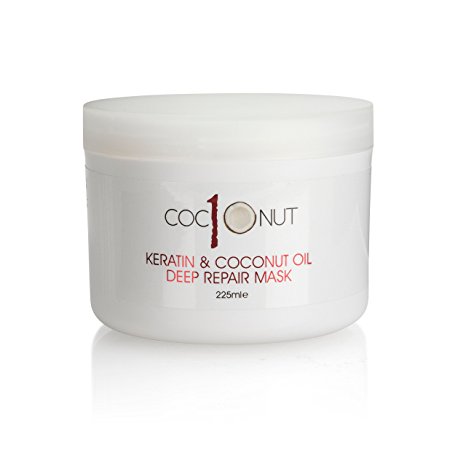 Keratin and Coconut Oil Deep Repair Hair Mask: Intensive Conditioning Treatment for Dry/ Damaged Hair – 225 ml