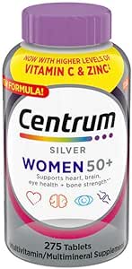 Centrum Silver Women 50 Plus, 275 Tablets per Bottle, with Higher Levels of Vitamin C & Zinc