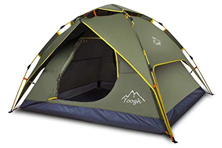 Toogh 2-3 Person Camping Tent Backpacking Tent Automatic Instant Pop Up Tent for Outdoor Sports