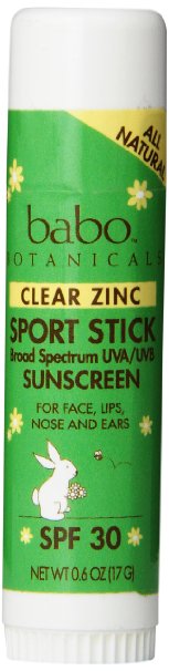 Babo Botanicals SPF 30 Clear Zinc Sport Stick 0.6 Ounce - Sunscreen SPF 30, EWG Rated 1, Non Nano Natural Zinc