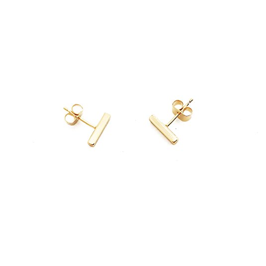HONEYCAT Midi Bar Stud Earrings in Gold, Rose Gold, or Silver | Minimalist, Delicate Jewelry