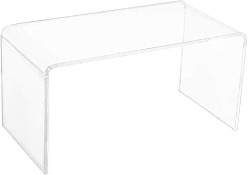 HOMCOM 32" Rectangle All Acrylic 20mm Glass Waterfall Coffee Table- Clear