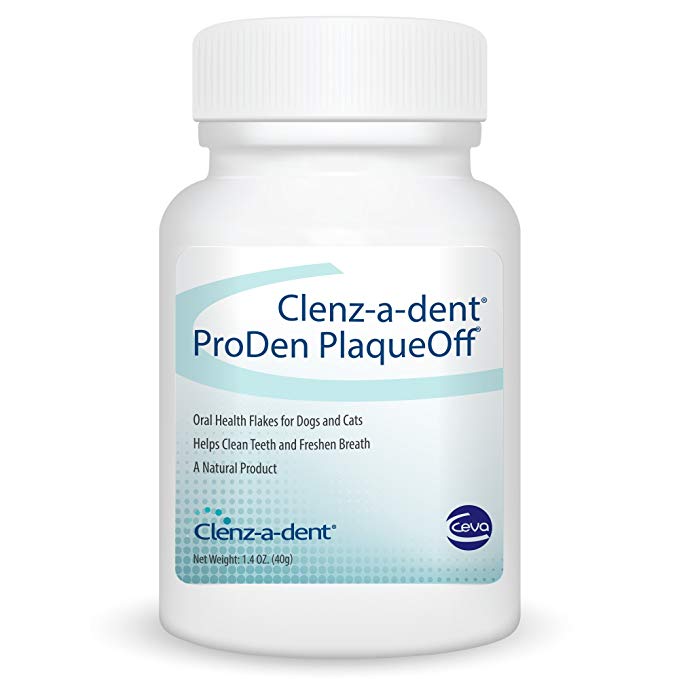Ceva Clenz-a-dent ProDen PlaqueOff - Oral Health Flakes for Dogs & Cats, Cleans Teeth & Freshens Breath