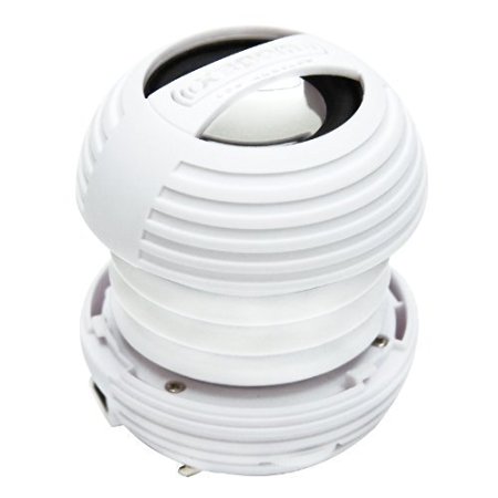 XBOOM Mini Portable Capsule Speaker with Rechargeable Battery and Enhanced Bass  Resonator - White
