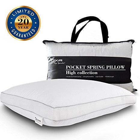 Spring Bed Pillows Queen , OXA Breathable for Neck and Back Pain - Relieving Sleeping Pillow with 40 Separate Pocket Springs