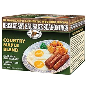 Hi Mountain Seasonings - COUNTRY MAPLE Breakfast Sausage Seasoning Mix ǀ Seasons 24 lbs of Meat