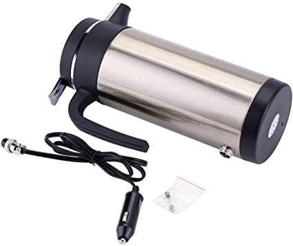 Fdit Portable Truck Car Kettle Water Heater Bottle for Travel Tour (1200ml 24V)