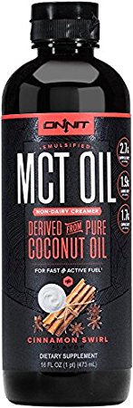 Onnit Emulsified MCT Oil - Mixes Instantly in Coffee and Shakes - Cinnamon Swirl (16oz)