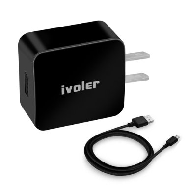 Quick Charge 20 Wall Charger iVoler 18W USB Adaptive Fast Turbo Travel Home Charger for Samsung Galaxy S6  S6 EdgeEdge Samsung Galaxy Note 5 Note 4Note EdgeLG V10 Nexus 6 Motorola Droid Turbo 2Droid Turbo Moto X 2014 HTC One A9M9M8 LG G Flex2 Asus Zenfone 2 Sony Xperia Z5Z4Z3amp more The Smallest Travel Wall USB Home QC20 Charger with FREE Extra Long 20AWG 65ft2m Micro USB Cord Cable Black