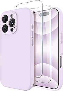 OTOFLY Compatible with iPhone 16 Pro Case, Compatible with MagSafe, Shockproof Magnetic Silicone Case for iPhone 16 Pro,[Military Grade Protection] [2 Pack Screen Protectors], Cloud Mauve