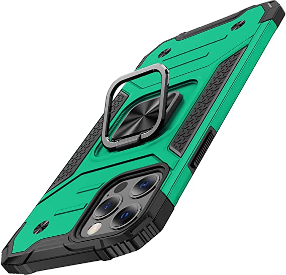 AEDILYS Designed for iPhone 12 Pro max Case,（2020） [ Military Grade ] [ Ultra Slim ] Add Camera Protection 17ft. Drop Tested Protective Case [ Kickstand ] 6.7 Inch - Blackish Green