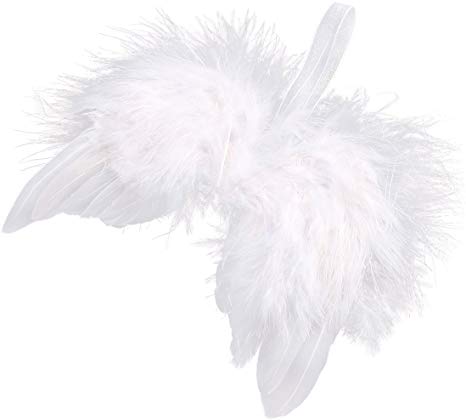 surepromise 10 Angel White Feather Wing Christmas Tree Decor Hanging Ornament Wedding Prop
