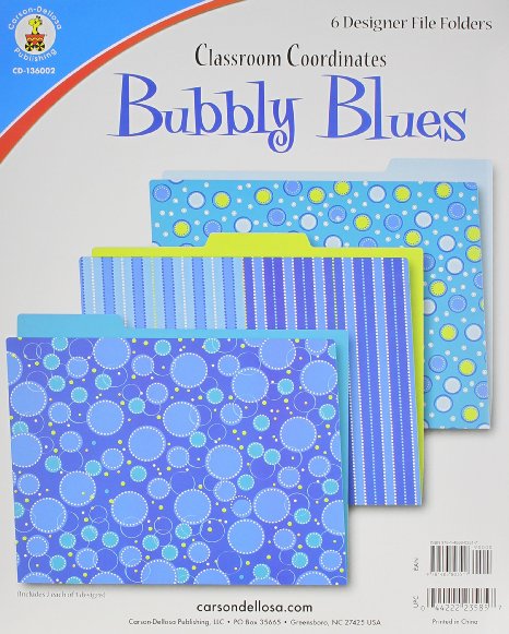 Bubbly Blues File Folders