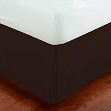 Fancy Collection Easy Care Tailored Microfiber 14-inch Bed Skirt Solid (Twin, Brown)