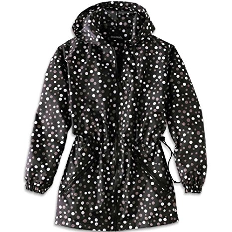 ShedRain Womens Packable Fashion Polka-Dot Print Anorak Rain Jacket