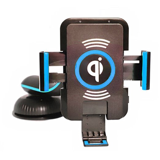 Monoy Qi Wireless Car Charger Holder Mount Dock for LG V10 G5 Nexus 5X Samsung S7 Edge Note 5 Iphone 6s plus SE Nexus 6p HTC 10 HTC and Other Qi-Enabled Phones (Qi wireless Car holder)