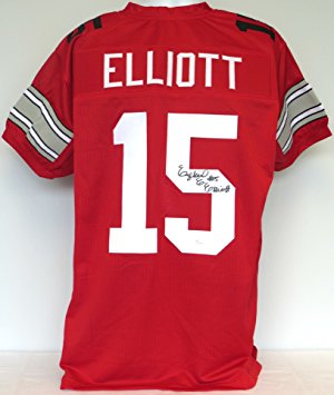 Ezekial Elliott Signed Ohio State Buckeyes Red Custom Jersey JSA COA #SD17833