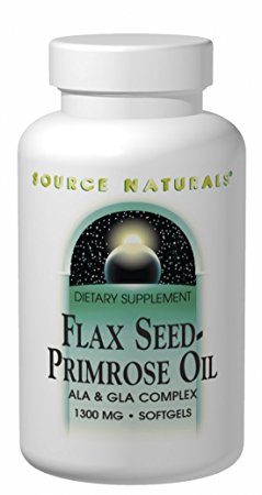 Source Naturals Flax Seed-Primrose Oil 1300 mg, Provides Nutritional Support During Women's Cycles, 180 Softgels