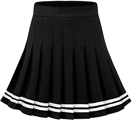 Dressystar Women's Basic Skirt Stretchy Skater Cheerleader Pleated Mini Skirt