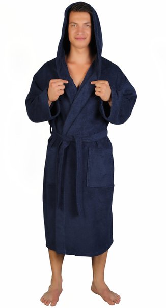 Arus Men's Classic Hooded Bathrobe Turkish Cotton Terry Cloth Robe