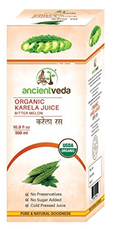 Karela Juice / Bitter Gourd 500 ml - USDA Certified Organic - Ancient Veda