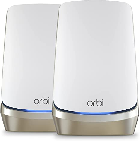 NETGEAR Orbi Quad-Band WiFi 6E Mesh System (RBKE962), Router with 1 Satellite Extender, 10.8Gbps Speed, Coverage up to 6,000 sq. ft, 200 Devices, 10 Gig Internet Port, AXE11000 802.11 Axe