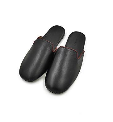 YOXI Soft Genuine Sheepskin Leather Slippers Men's Women's Lovers' House Slip on Shoes