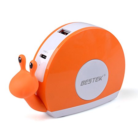 BESTEK USB Charger with Type-C (Orange w/ Head)