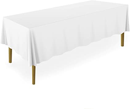 Lann's Linens - 70" x 120" Premium Tablecloth for Wedding/Banquet/Restaurant - Rectangular Polyester Fabric Table Cloth - White