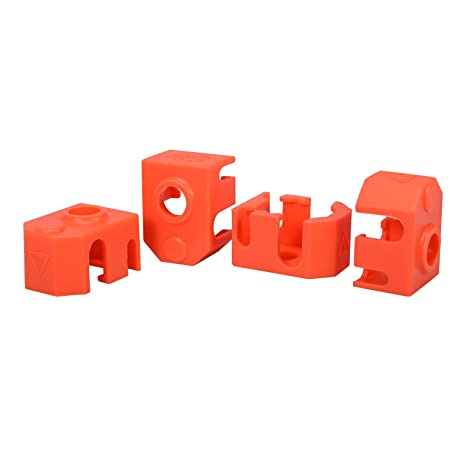 BIQU 3D Printer Heater Block Silicone Cover, 4pcs Silicone Sock Heater Block Cover 3D Priner Parts Silicone Sleeve Protective Cover for Phaetus Dragon Hotend Extruder Heater Block Protect Hotend