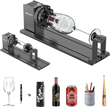 Creality Laser Rotary Roller, Y-axis Rotary Chuck for Most Laser Engravers, Rotary Kit Pro with 3 in 1 Jaw and Module Suitable for Engraving Cylindrical Objects,Wine Glass, Tumbler, Ring,Ball and etc