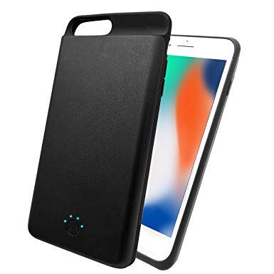 For iPhone 6 Plus/6s Plus/7 Plus/8 Plus Battery Case, 5.5 Inch 7200mAh Portable Charger Case, Protective Backup Charging Case for Apple Phones (Black)