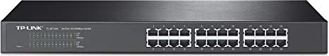 TP-Link 24-Port Fast Ethernet Unmanaged Switch | Plug and Play | Rackmount | Metal | Fanless | Limited Lifetime (TL-SF1024)