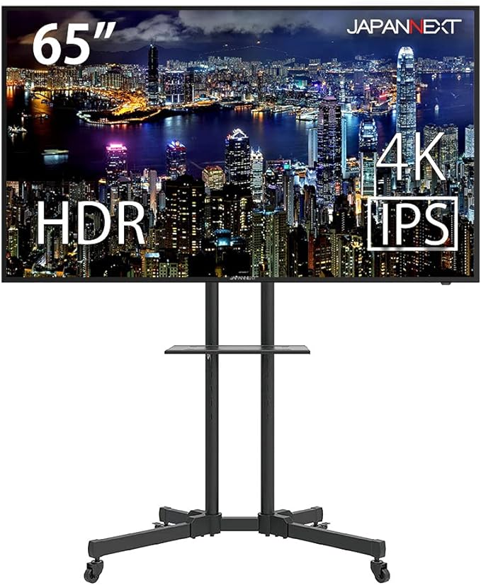 65インチ 大型液晶ディスプレイ 4K HDR PCモニター JN-IPS6500TUHDR JN-3275-JRSA 自立スタンドセット