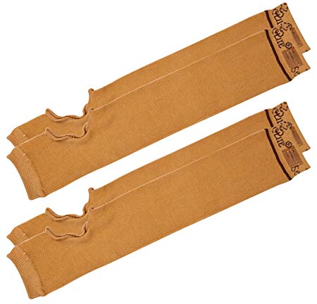 SecureSleeves® (2 Pairs) Geri Sleeves for Arms, Brown - Protects Sensitive Skin from Tears & Bruising (Small: 14.5"-15" x 3.0")