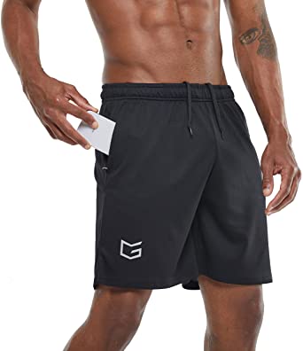 G Gradual Men's 7" Workout Running Shorts Quick Dry Lightweight Gym Shorts with Zip Pockets