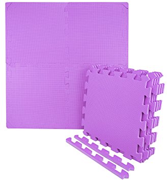 Wacces 12 x 12 inch Multi-Purpose Puzzle EVA Floor Interlocking Foam Exercise Mat Tiles