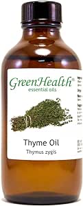 Thyme Essential Oil - 4 fl oz - Amber Glass Bottle w/Cap - 100% Pure Essential Oil - GreenHealth