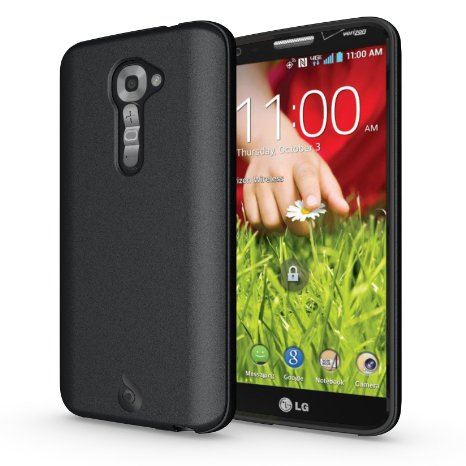 Diztronic Matte Back Black Flexible TPU Case for LG G2 Verizon Only - Model VS980 - Retail Packaging