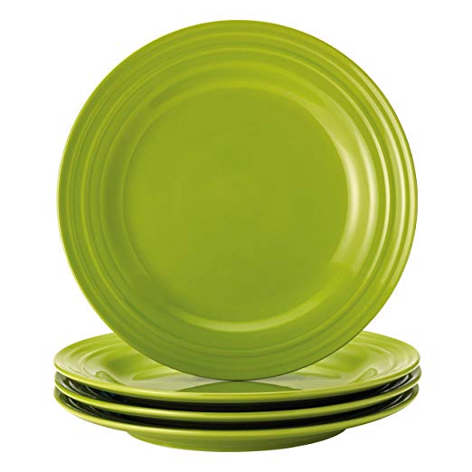 Rachael Ray Dinnerware Double Ridge 4-Piece Dinner Plate Set