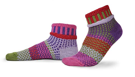 Solmate Socks Mismatched Ankle Socks for Women/Men, USA Made with Recycled Yarns
