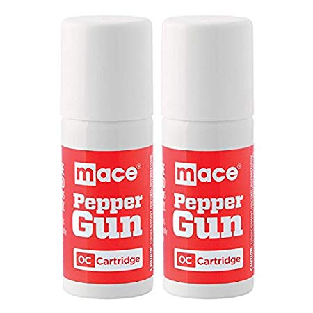 Mace Pepper Gun Refill Cartridges, 2-Pack OC Pepper Spray