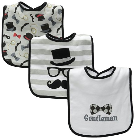 Baby Essentials Mustache Gentleman 3 Pack Bibs