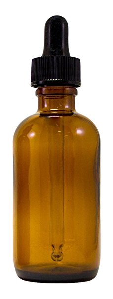 Premium Vials B38-12AM Boston Round Glass Bottle with Dropper, 4 oz Capacity, Amber (Pack of 12)
