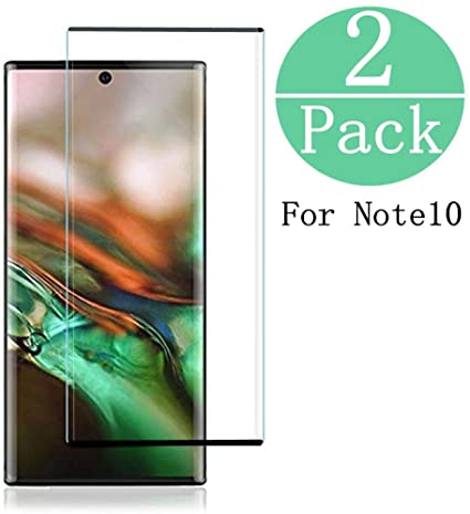 [2Pack] Samsung Galaxy Note 10 Screen Protector, Tempered Glass Anti-Scratch, Bubble Free and Case Friendly, 3D Curved Edge, Screen Protector Compatible Note 10