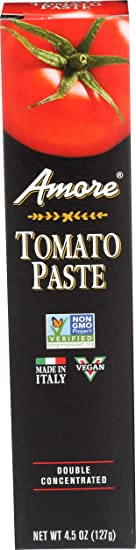 Amore All Natural Tomato Paste, 4.5 Ounce Tube