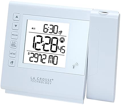 La Crosse Technology WT517 Radio-Controlled Alarm Clock with Projection White