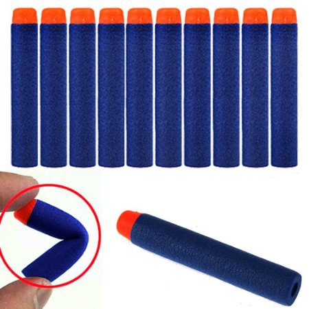 HeroNeo® 100Pcs Toy Gun Refill Foam Soft Darts Bullet For Nerf N-strike Series Blasters 7.2x1.2cm
