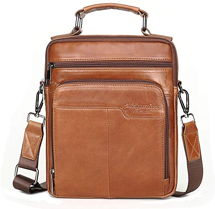 Langzu Men's Genuine Leather Messenger Shoulder Bag Handbag CrossBody Briefcase